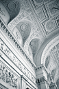 s-h-e-e-r:

Shades of White by Z!KeepeR on Flickr.
Part of the ceiling of the White Hall at the south-west part of the Winter Palace (Saint Petersburg, Russia).