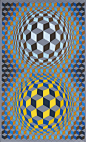 Vasarely, Victor, Oet-Oet, 1984. Speel van achtergrond en voorgrond, optische illusie -> OPTICAL ART ('Op-Art')