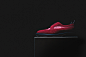 Image of Thom Browne Long Wing Shoe Red Suede and Red Anchor Cotton Stamp Jacqaurd