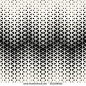 Abstract geometric black and white deco art halftone hexagone and triangle print pattern