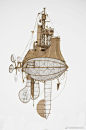 艺术家Jeroen van Kesteren纯手工打造的蒸汽朋克风格飞行