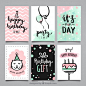 Water Color Bithday Party Cards Collection