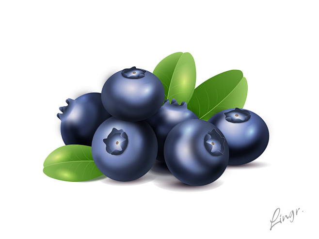 纯AI绘制水果 蓝莓