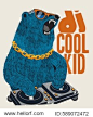 dj bear vector design for tee