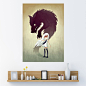 Anime Girl and Wolf Wall Sticker Decal – Werewolf by Indre Bankauskaite