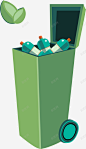 绿色回收垃圾桶图图标 节能环保 UI图标 设计图片 免费下载 页面网页 平面电商 创意素材