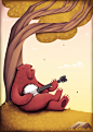 A Bear and his Banjo Art Print by Scarlettveith | Society6