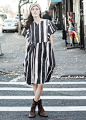 State- field dress / painted stripes