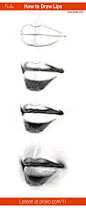 Learn how to draw realistic lips! Follow along with this drawing instruction at proko.com/11