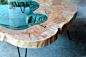 太美了！不同材质的完美结合！美国设计师Greg Klassen设计的“河桌”