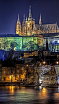 Prague at night in Czechia: 