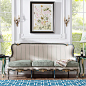 法式新古典欧洲进口白榉木家具进口条纹面料手工雕花客厅沙发组合-淘宝