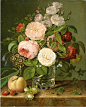 Gottfried Wilhelm Voelcker (German, 1774-1849)

Still life with roses, oil on canvas, 39,7 x 31,8 cm. 1857.