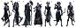 Dark Elves Designs for Canceled Game , Jerad Marantz : It’s always so fun brainstorming and working in 2D trying to establish the look of a race. These were dark elf designs I did for a game that got canceled.￼
