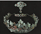 这是丹麦王室很常见的一套红宝石王冠首饰，经常是王储妃带着，原本这是瑞典王后Désirée Clary的，一百多年后给了英格丽德，后者带着来了丹麦 #皇室珠宝首饰#