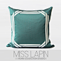 MISS LAPIN/法式/样板房/沙发床头/抱枕/湖蓝现代框立体绣花方枕-淘宝网