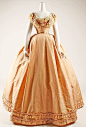 French Silk Dress with Evening Bodice, c 1864