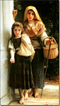 威廉·阿道夫·布格罗油画作品《年幼的乞丐》