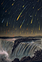 1833年11月13日狮子座流星雨

当它降临北美大陆，夜晚的天空被完全照亮，尼亚加拉大瀑布上空群星闪耀，慌乱的人们纷纷到屋外张望，一切都看似美不胜收，却又如同世界末日一般。 ​​​​