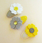 MY SUNSHINE. YELLOW. 3 Felt Hair Clips. Made With Wool Felt. Baby. Girls. Scallop Hair Clips. on Etsy, $13.45: 