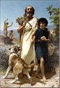 威廉·阿道夫·布格罗油画作品《荷马与他的向导》