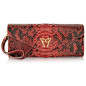 Ghibli Red Python Leather Clutch w/Wristelet