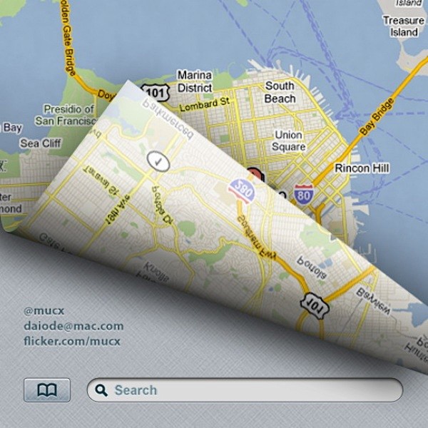 地图搜索应用PSD界面 psd素材下载