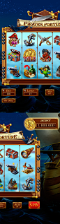 Slot-machine - "Pirate fortune" : Development of characters & symbols & interface for the game slot-machine "Pirate fortune".All of objects are developed in the pirate style & ready to your comments. Enjoy!http://artforgame