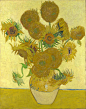 Vincent Willem van Gogh 
《花瓶里的十五朵向日葵》（1888年8月，藏于英国伦敦国家画廊）