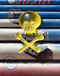 Yellow Skull and Bones