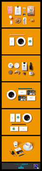 餐饮VI设计，咖啡店VI，品牌VI，视觉，样机，餐厅VI，PSD素材，源文件，效果图，国外，视觉，美食VI，咖啡豆