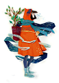 #给你颜色#  分享一组绝妙的剪纸插画艺术，来自艺术家Morgana Wallace，因为喜欢日本麻纸的纹理，将其与康颂薄卡片配合创造出人物飘逸的头发，用美工刀、水彩画、水粉画，蜡笔和铅笔等工具创造深度和阴影，最后的效果令人惊艳~