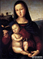 拉斐尔《索利的圣母》作于1500和1504年之间，是拉斐尔的早期作品，从画面来看，可以清楚地看出当时拉斐尔的风格受到了老师佩鲁吉诺的影响。画中的圣母玛利亚正在读一本书，而圣子耶稣则坐在圣母的怀中，膝盖上站着一支金丝鸟。《索利的圣母》现藏于柏林博物馆，改名的由来是因为原来归英国银行家和艺术收藏家爱德华·索利（Edward Solly，1776-1848年）拥有。