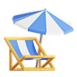 沙滩椅 3D 图标