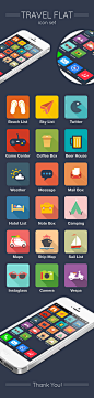 Travel FLAT icon design : iPhone Travel IOS 7 Icon Design.