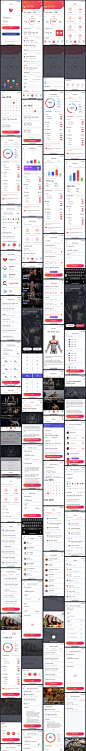 高品质运动健身类APP工具包Workout Training and Healthcare Apps UI Kit