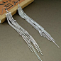 Silver-Tone-Multi-Long-Chain-Tassel-with-Diamond-Dangle-Earrings-Jewellery-6pairs-lot-FREE-SHIPPING-Umode.jpg (400×400)