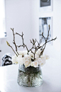 floral, flowers, inspiration, bouquets, bridal, wedding, center pieces, arrangements, white, branches: 