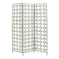 Woodland Imports - 3 Panel Room Divider Screen Modern Mirror Diamond Home Accent Decor 50211 - Contemporary style 3 panel room divider screen with modern mirror finish diamond grid pattern home accent decor