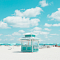 Cabana : A look into the cabanas lining the sands of Miami Beach, Florida.