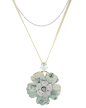 PILGRIM SKANDERBORG, DENMARK Brand New Necklace With Crystals, Mother of pearl and Simulated gems  Metallic Base metal, Mint Green Blue Enamel and White Synthetic Leather. Total item weight 21.3g  - Certificate Available. : PILGRIM SKANDERBORG, DENMARK Br