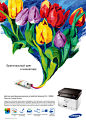 Samsung Printer CLX-3305W : at the beginning the idea was to use Holland still life painting to show unbelievable natural color and live image of the picture, but then client decided to have more colorful image and different headline to show all printer's