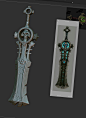 Wow weapon PBR, Leslie Van den Broeck : This was a personal weekend project i did to try out some stylized pbr.
i referenced a World of warcraft weapon (based on concept by Ryan Metcalf and handpainted Wow version by Calvin Boice )