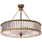 Murano Glass Tube and Brass Chandelier 1