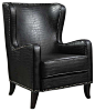 Coaster Wing Accent Chair with Nailhead Trim in Black Finish traditional chairs