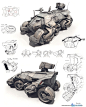 游戏机械科幻装甲武器战车概念设计参考素材 365P