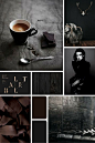 Midweek Moodboard: 'Black Coffee' (deep, rich chocolate brown and grey colour palette for your design inspiration):