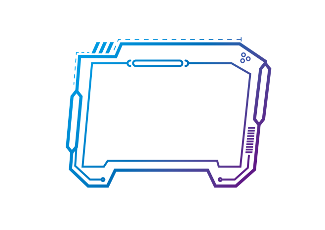 未来科技人工智能不规则边框元素设计PNG...