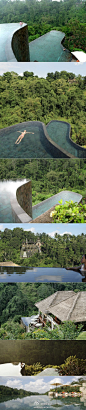 巴厘岛乌布空中花园酒店(Ubud Hanging Gardens Hotel)的双层无边泳池。(组图) ​​​​