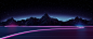 Digital Art, Lake, Mountains, Neon, Retro Style, Stars, Synthwave wallpaper preview